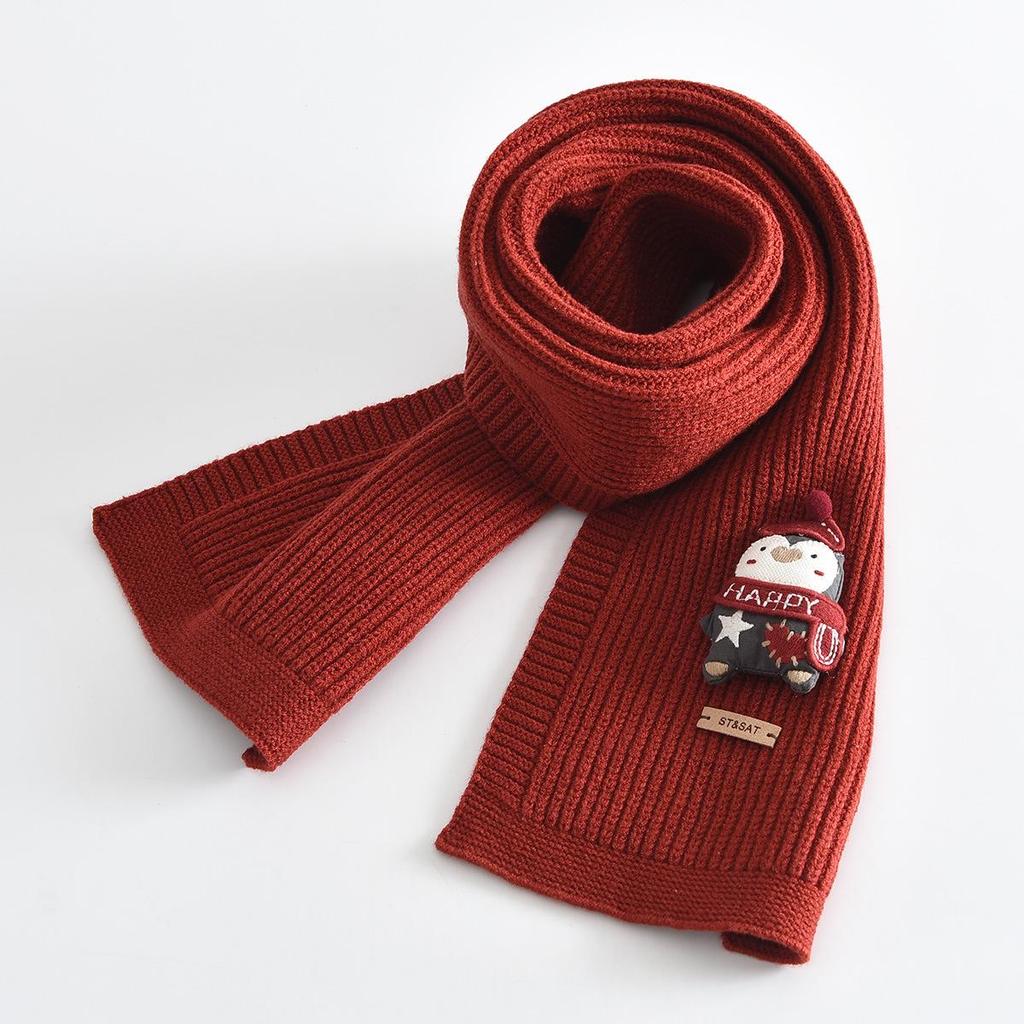 Roter Kinder-Strickschal - Niedlicher, Warmer, Winddichter, Hautfreundlicher Nackenschal