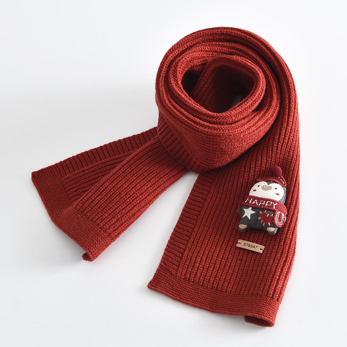 

Children s Red Knitted Scarf - Cute, Warm, Windproof, Skin-Friendly Neck Warmer 120 x 17.5 cm