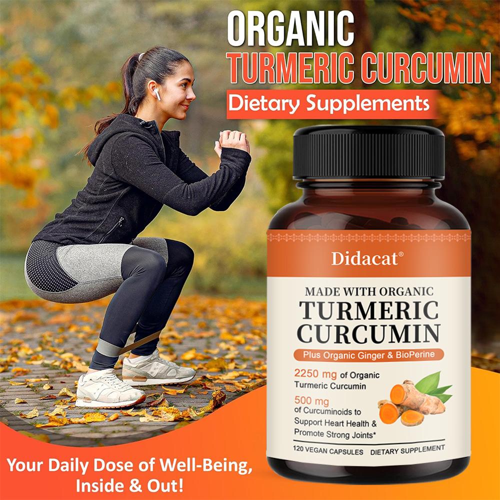 Curcumin 2250 mg herbal extract, containing 95% curcumin compounds and black pepper 120 capsules