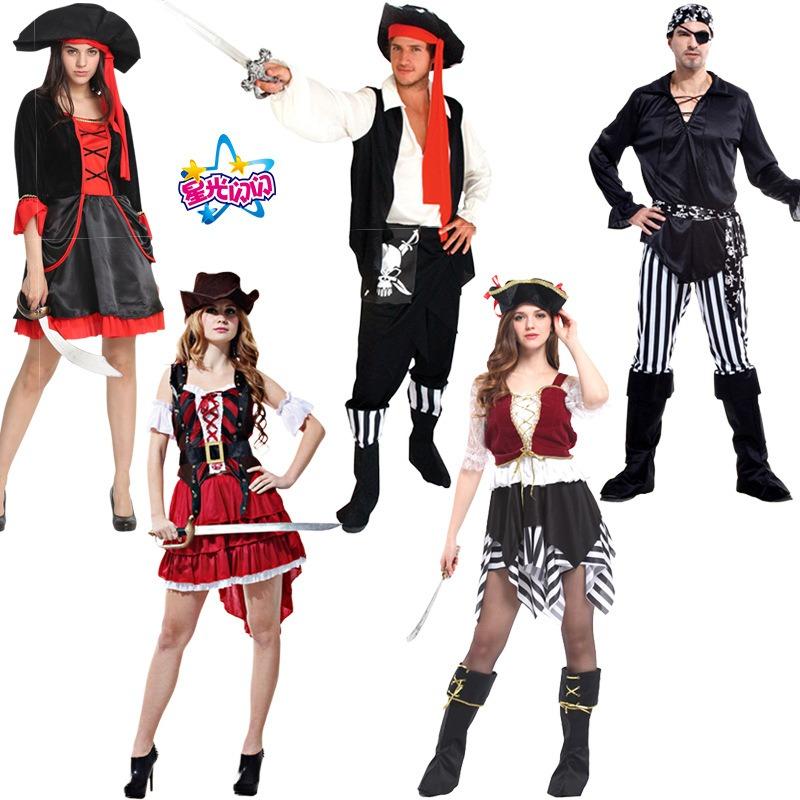 Halloween Adult Pirate Costumes Somali Jack Pirate Captain Dress Party Dress Up