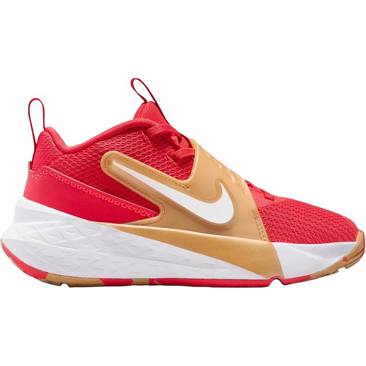 Nike Team Hustle D 12 Low Top Children's Basketball Shoes Red White Kids' HF6280-603