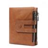 Men's RFID Genuine Leather Double Zipper Wallet - Casual Fashion Multi-Card Retro Clutch Coin Purse