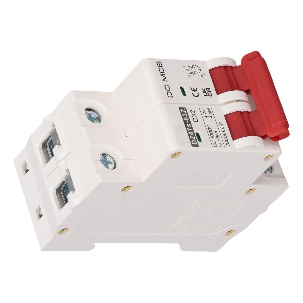 2P Kleiner Leistungsschalter 6000A Schaltleistung Solar-PV-System Mini-Leistungsschalter DC1000V 32A