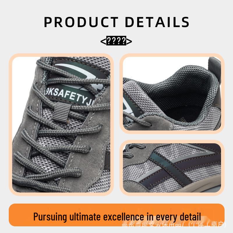 Reflective Steel Toe Safety Work Shoes - Anti-Smash, Anti-Puncture, Lightweight, Comfortable Men's Labor Protection Footwear