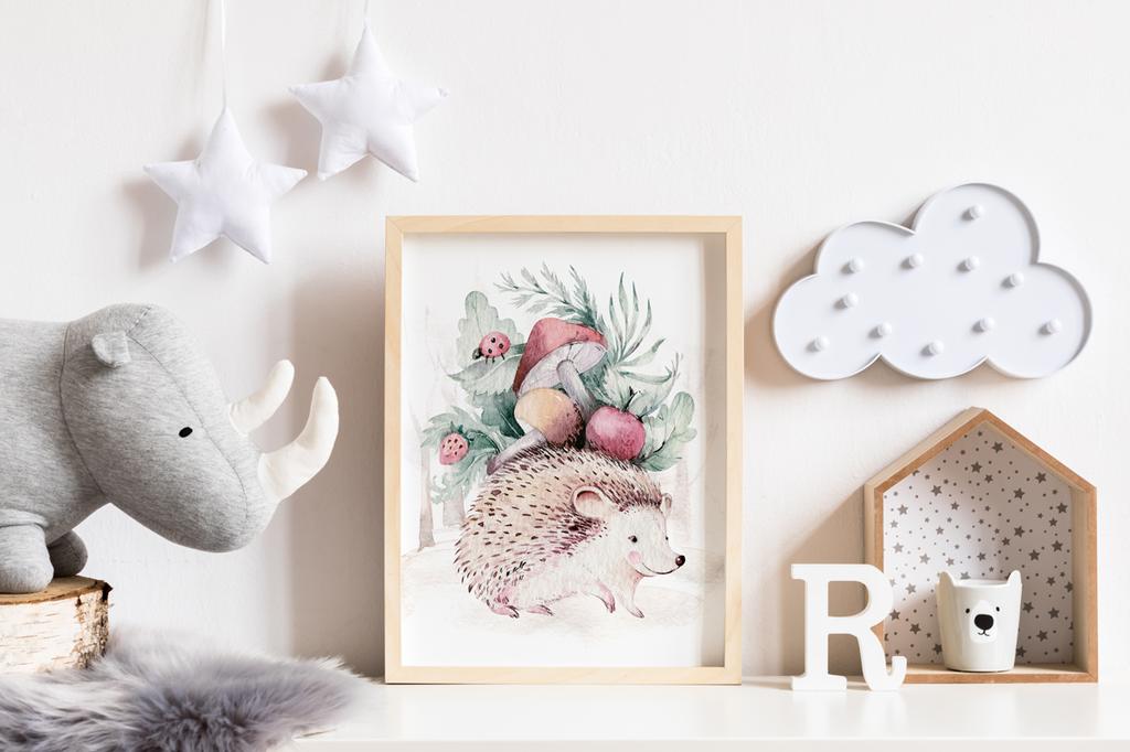 Poster Bilder für Kinder fürs Kinderzimmer Igel Waldtiere