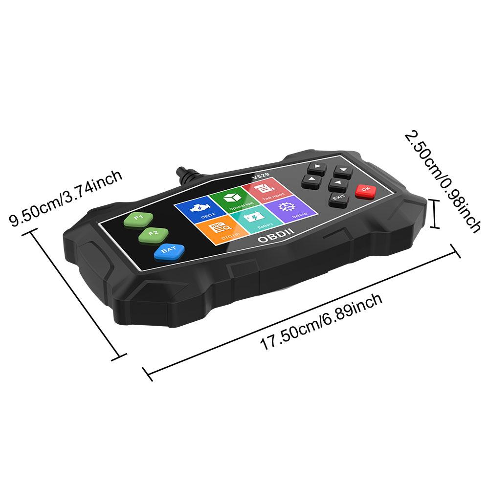 Code Reader Car OBD2 Diagnostic Tools V529 Fault Code Clear Check Engine System Clear/Erase Codes Battery Tester