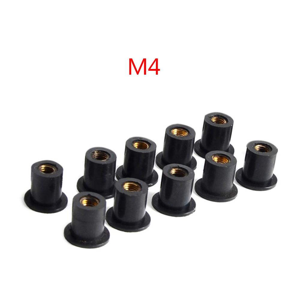10Pcs Motorcycle Windscreen Fairing Cowl M4/M5/M6 Metric Rubber Well Nut Screws