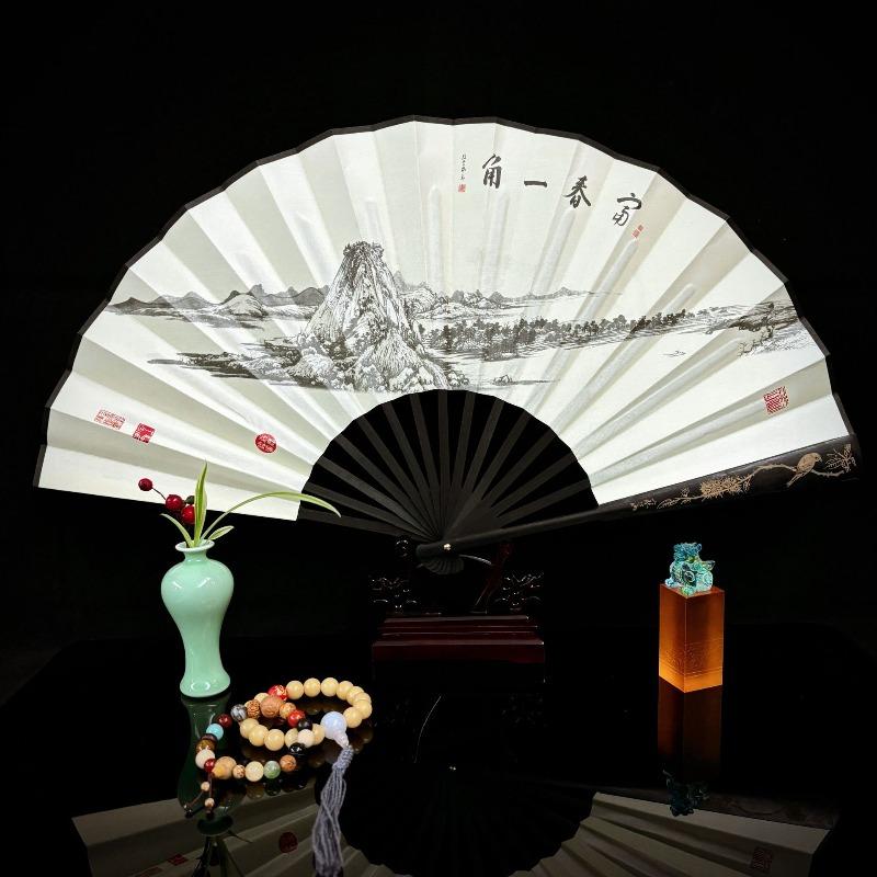 10inch Chinese Style Silk Fan Folding Fan Wedding Fan Art Gifts Dance Hand Vintage Bamboo Folding Home Decorative