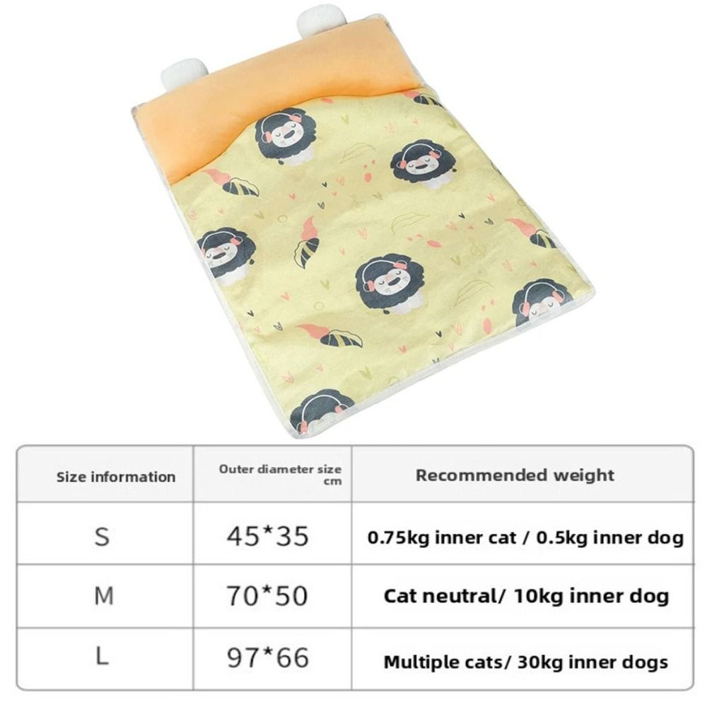 Anti-Slip Ice Silk Dog Cat Bed Breathable Cooling Pet Mat Cool Blanket Dog Ice Pad Nest  for Summer