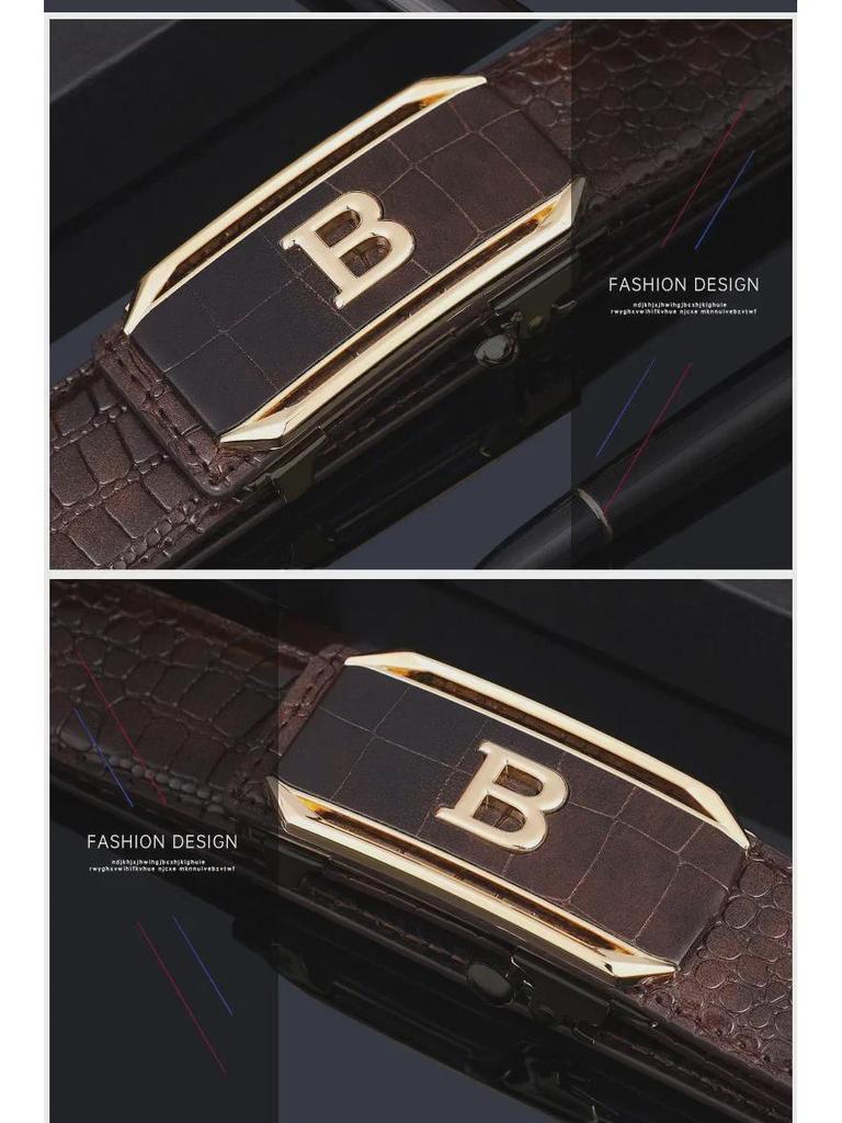 Herrengürtel mit Schnalle aus Legierung mit Krokodilmuster – langlebig, lässig, vielseitig.