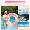 Adult Inflatable Ring with Handle, Sparkling Star Pink, Fohil, Cute O-shaped Float, Stylish, Thick, Safe, for Swimming, River Play, PoolBeach, Sea