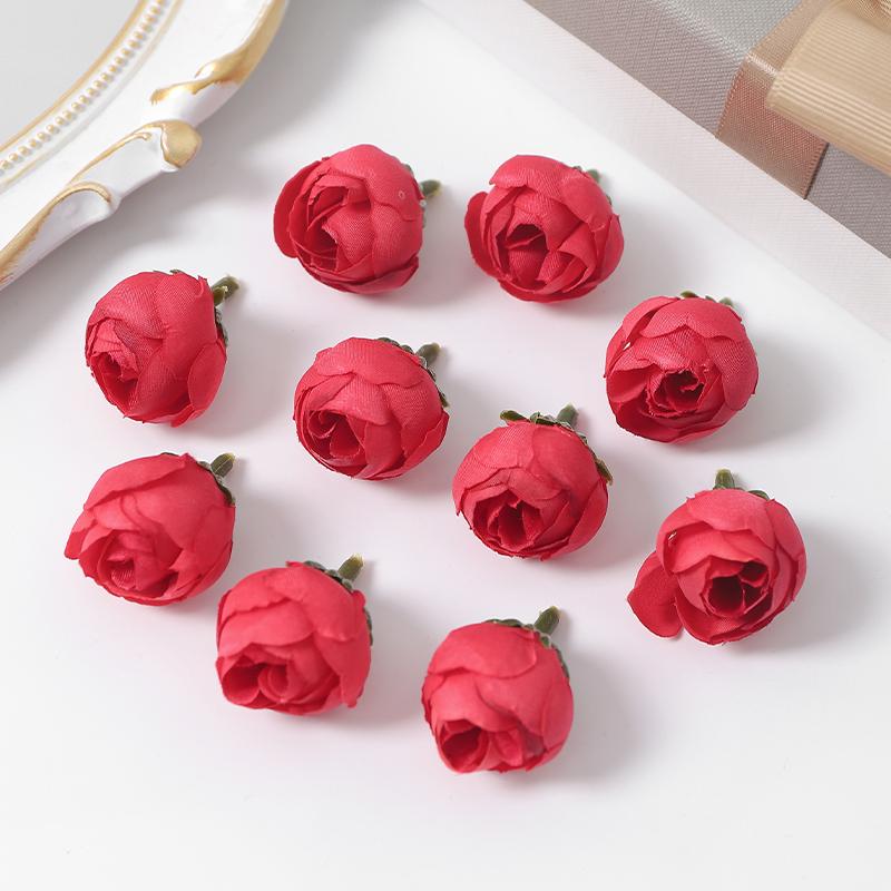 10/20Pcs Rose Artificial Flowers Heads 3CM Fake Flowers for Home Decor Wedding Marriage Decoration DIY Craft Garland Accessories