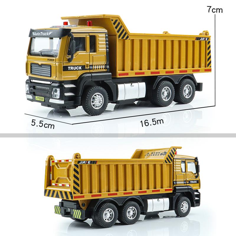 Engineering Vehicle Cement Mixer & Transport Truck Simulation Diecast & Toy Vehicles Sounds & Light Pull Back Car 1:50 Alloy Model