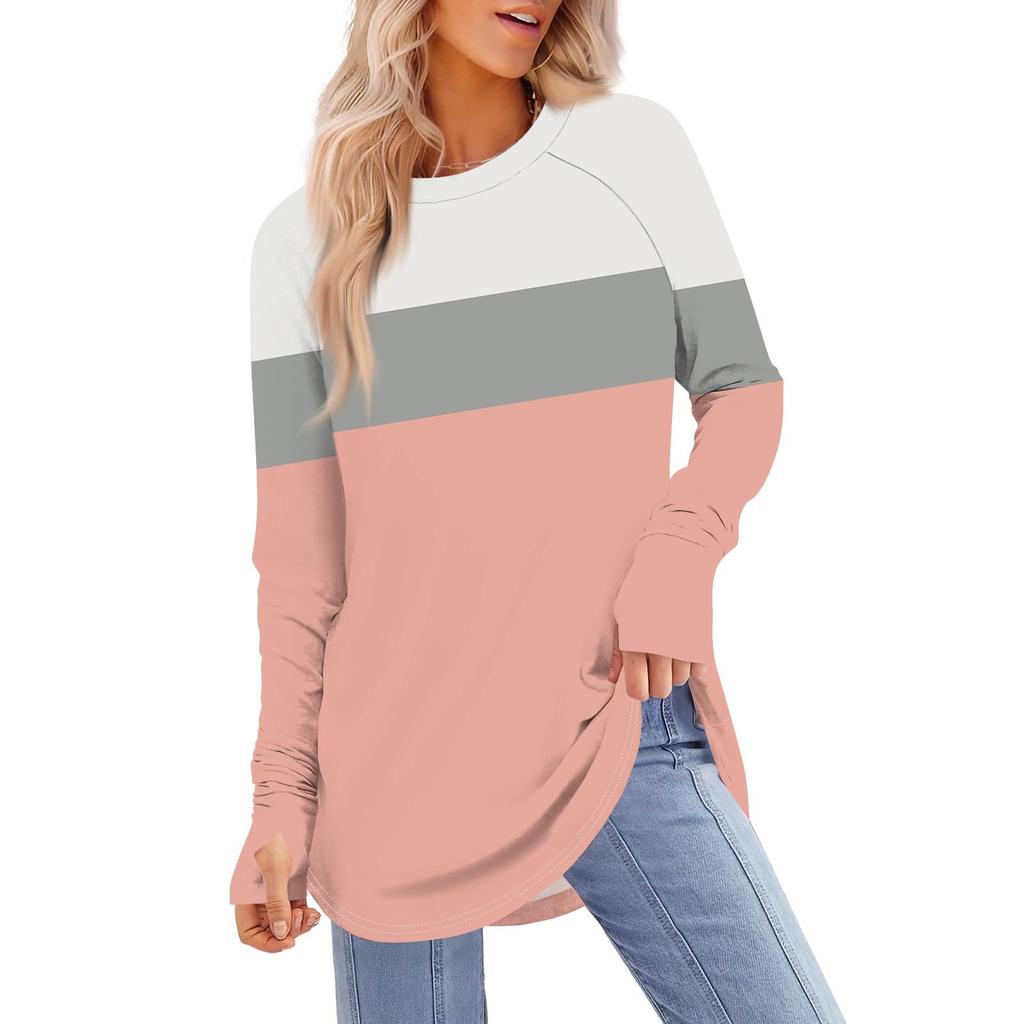Womens Oversized Sweatshirt Graphic Sweater Long Sleeve Drop Shoulder Round Shirt Tops Vintage Clothes