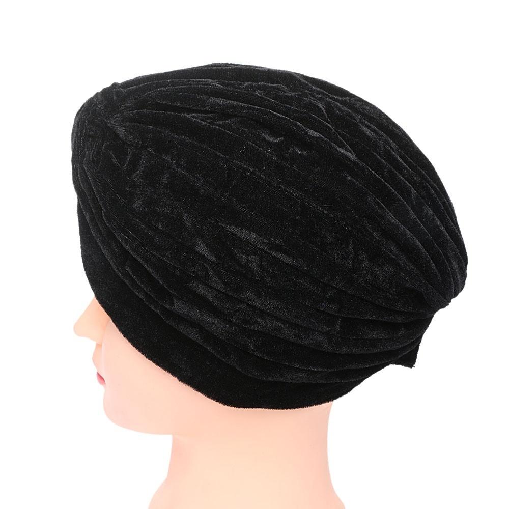 1 pezzo Moda Vogue Musulmano Fazzoletti in Velluto Dorato India Copricapo da Donna Cappello Caldo Berretto Nuovo