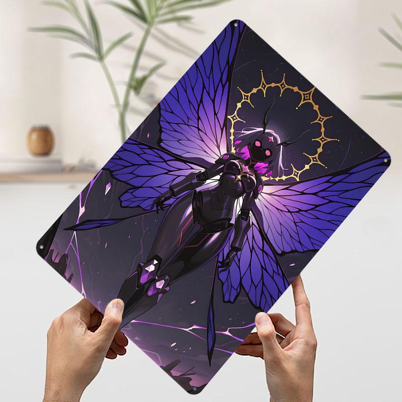 

Butterfly Robot Anime Character Tin Plaque Poster Customized Wall Art Retro Vintage Metal Signs for Man Cave Home Decor Items 7.9x11.8In(20x30cm)