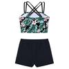Kids Girls Swimwear Set Double Shoulder Straps Tank Top with Shorts for Beach Pool Swimming Bathing
