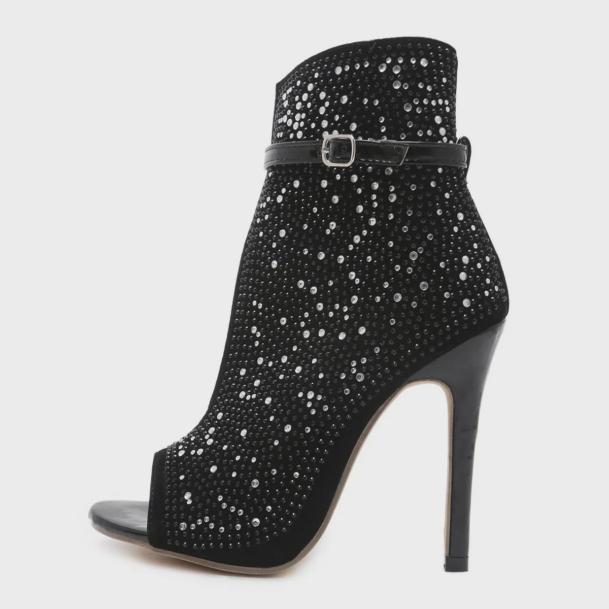 

Босоножки на шпильке со стразами для женщин из Европы и Америки Eleventh 39 чёрный