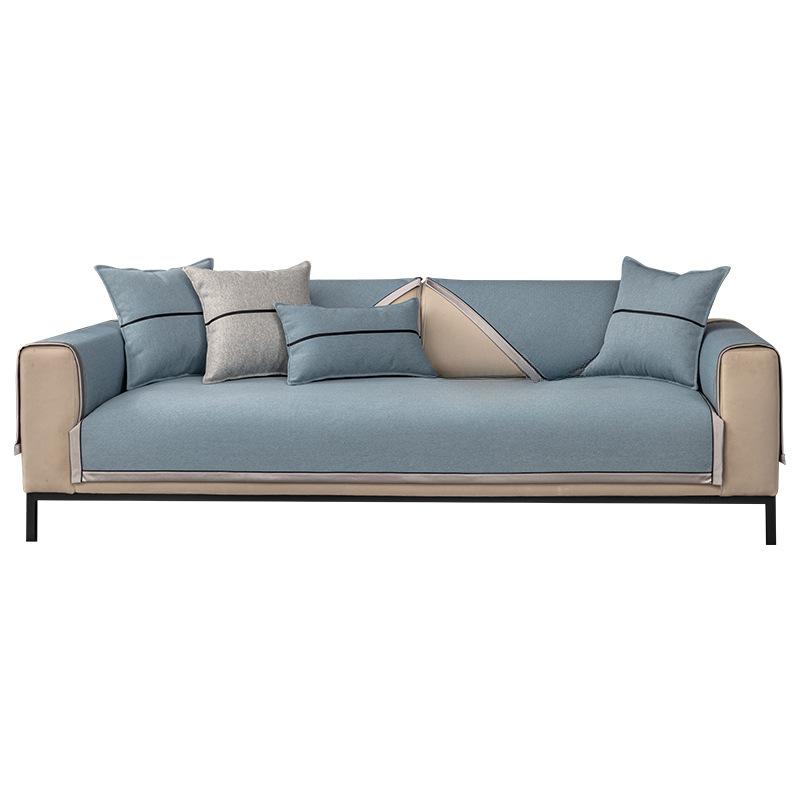 Žinylkový polštář na pohovku Four Seasons Univerzální protiskluzový kožený potah na pohovku All-Inclusive Jednoduchý potah na polštář v retro stylu Látkový ručník