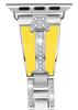 Resin+Metal Strap for Apple Watch 45mm 44mm 42mm 40mm 41mm 46mm 49mm Women Diamond  Bracelet Iwatch Ultra 10 9 8 7 6 5 4 SE Band