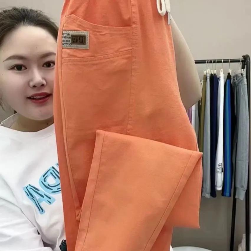 Women's Summer Vintage Thin High Waist Harem Pants Loose Cotton Linen Pants Straight Casual Pants