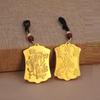 Golden Sand Zhao Gongming Money-Attracting Pendant & Brass Car Keychain