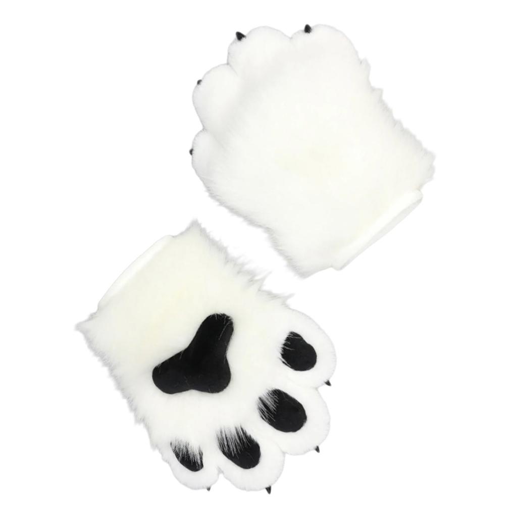 Anime Cats Paws Gloves Furry Plush Beast Paws Gloves for Girl Women Halloween Party Costume Handwear Cosplay Accessories