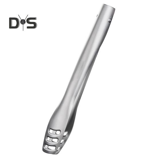 

304 Зажим для еды Гравитационный автоматический открытый закрытый Полая длинная ручка против ожогов Многофункциональный зажим для сервировки стейка, хлеба Щипцы Кухонные принадлежности для барбекю серебряный