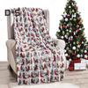 Winter Christmas Blanket Snowflake Elk Printed Thickened Plush Machine Washable Office Nap Dormitory Home Bed Sofa Travel Cozy Warm Blanket