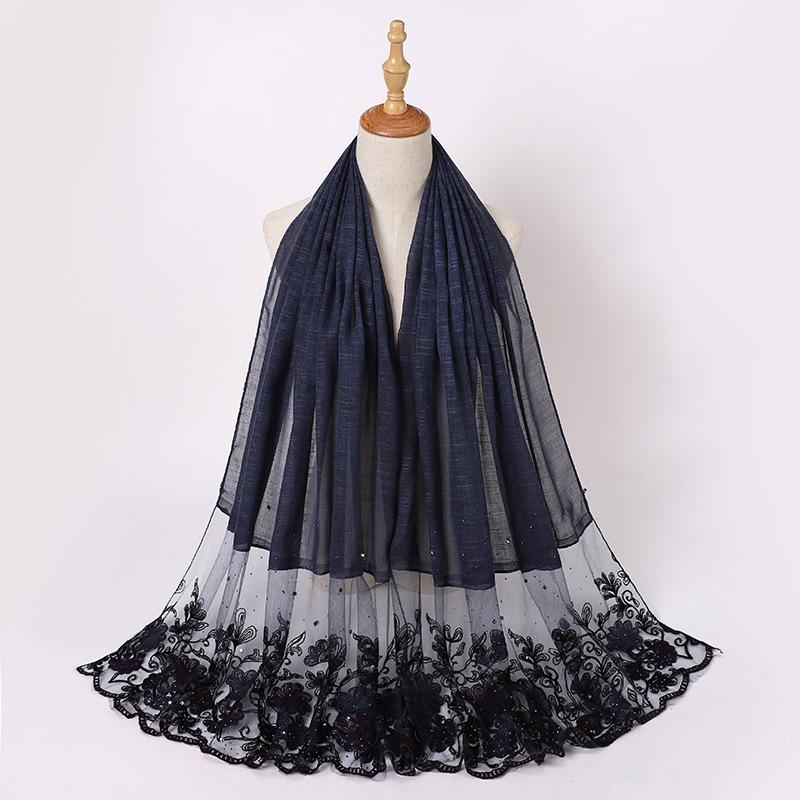 

New Lace Hot diamond-ironing Fashion Scarf Malaysia Indonesia Tourism Headband 85x180cm