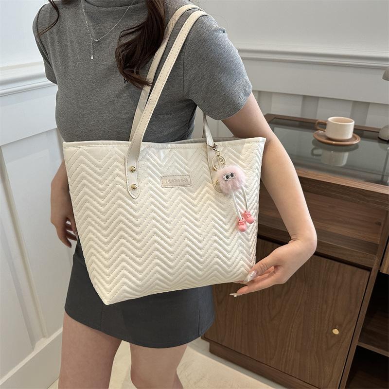 2025 New Fashion Personalized Shoulder Commuter Bag Summer Simple Casual Big Bag Women's Large Capacity Tote Big Bag