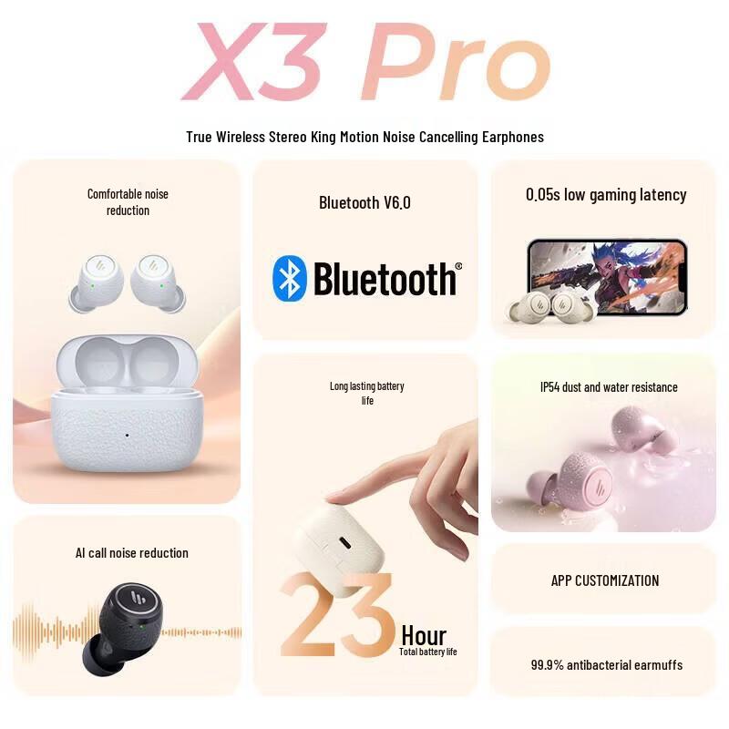 Edifier X3 Pro True Wireless Active Noise Cancelling Earbuds