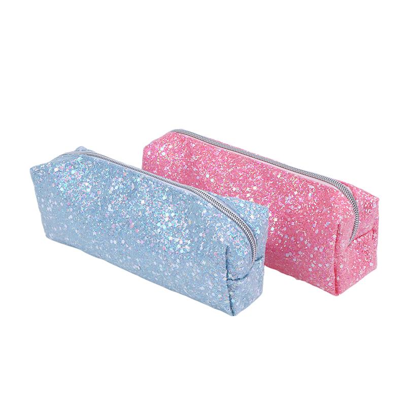 New Kawaii Glitter Pencil Case Pencil Box Pencilcase Pencil Pouch Pencil Bag Stationery Supplies Sequin Makeup Bag Cosmetic Bag