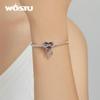 WOSTU Pave bunte Strasssteine ​​Herzförmiger Traumfänger 925 Sterling Silber Charm Bead passend für Original Armband Armreif DIY Edlen Schmuck