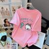 Women's Crew Neck Short Sleeve Graphic Tee Loose Fit Japanese Casual Cartoon Print T-Shirt