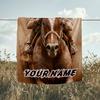 1PC Custom Name Rider Horse Action outdooor Flannel blankets Throw Blanket All-Season Throw Gift Bedspread for Couch, Bed, Camping Holiday Birthda