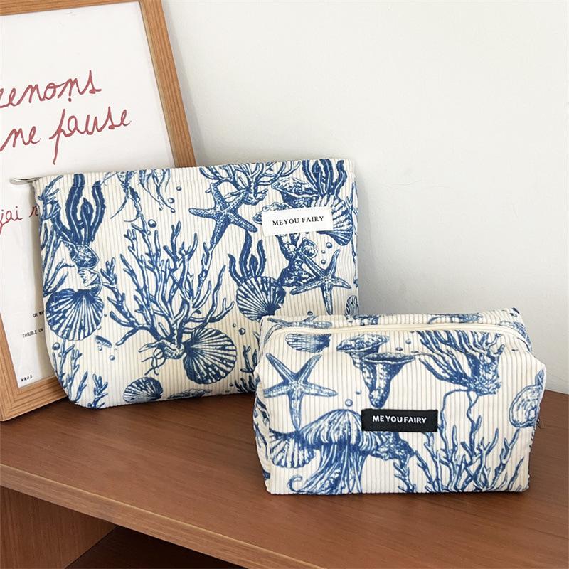 New Corduroy Storage Bag Cosmetic Bag Large Capacity Portable Cosmetic Bag Clutch Bag Storage Bag