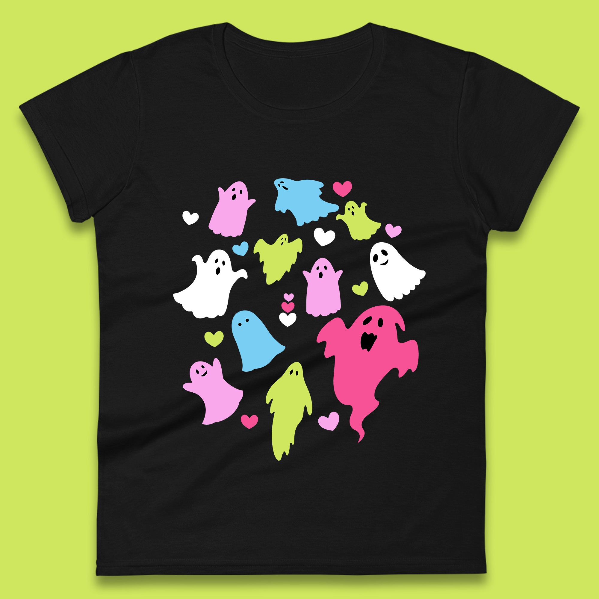 Halloween Flying Ghosts Horror Scary Boo Ghostly Halloween Spooky Ghost Womens Tee T Shirt Mens Tops Unisex Top 2XL