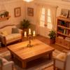 Antique 3 Arm Miniature Table Lamp Model Figurine for Doll House Living Room and Bedroom Decoration Scene Arrangement