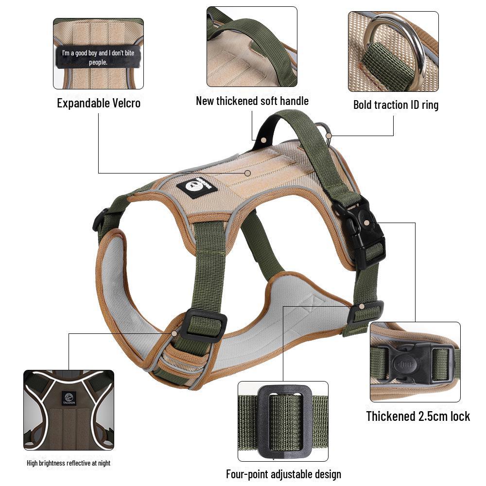 Explosion-Proof Cross-Border Dog Leash and Harness for Medium and Large Dogs