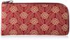 Indenya L-shaped Zipper Long Wallet, Purse A, Red Deer Leather with White Lacquer Hydrangea Pattern, 2315-13-174