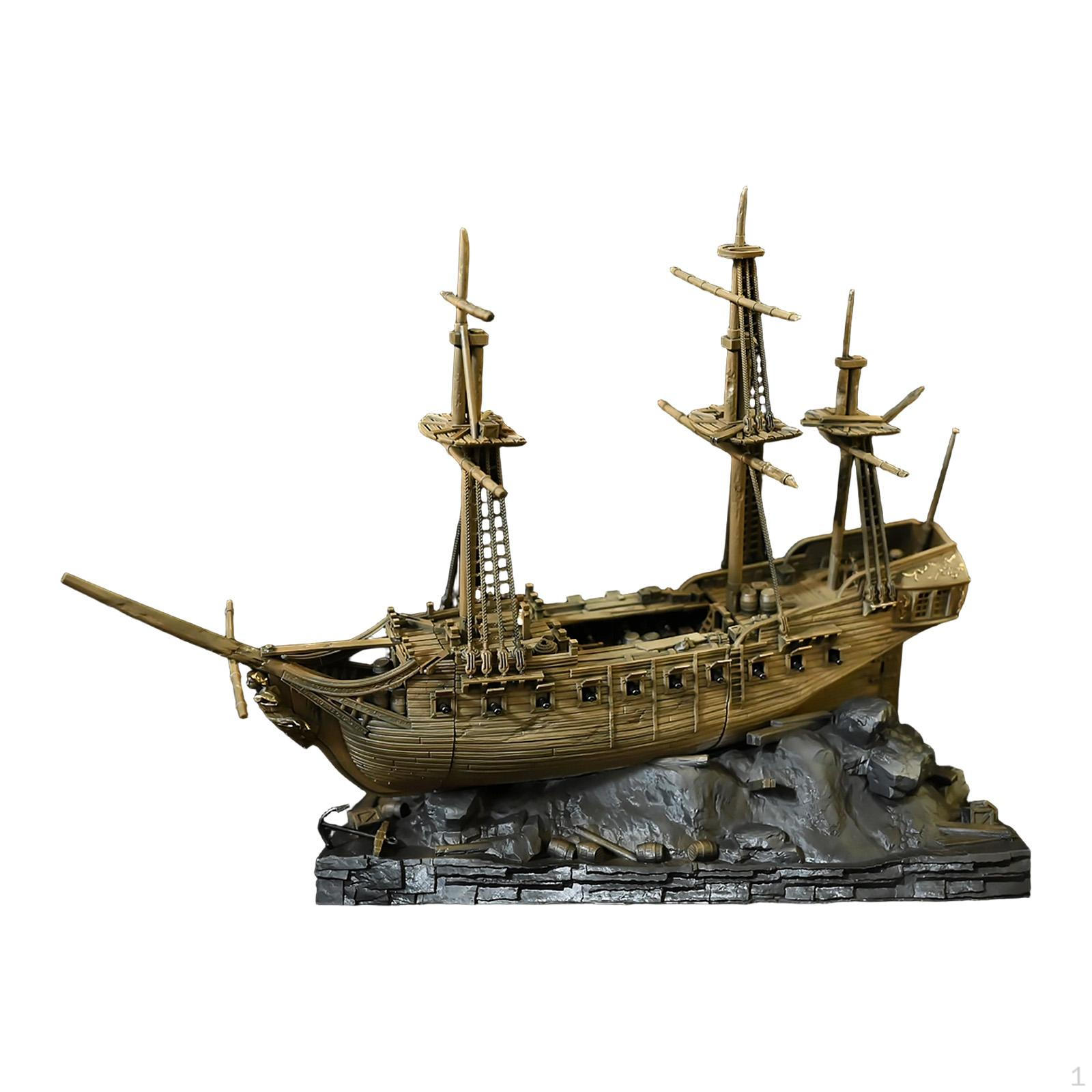 

Aquarium Ship Decoration,Fish Tank Ornament Creative Statue Decorative Lifelike Accessories