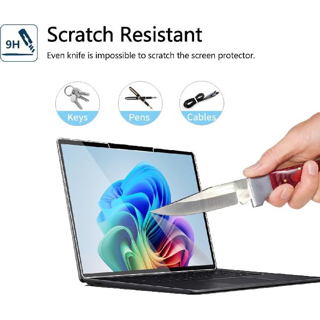 Megoo Glass Screen Protector for Surface Laptop 7 (2024 AIPC, 13.8 Inch) - Scratch Resistant, High Sensitivity, Bubble-free Instalation, Ultra Clear,