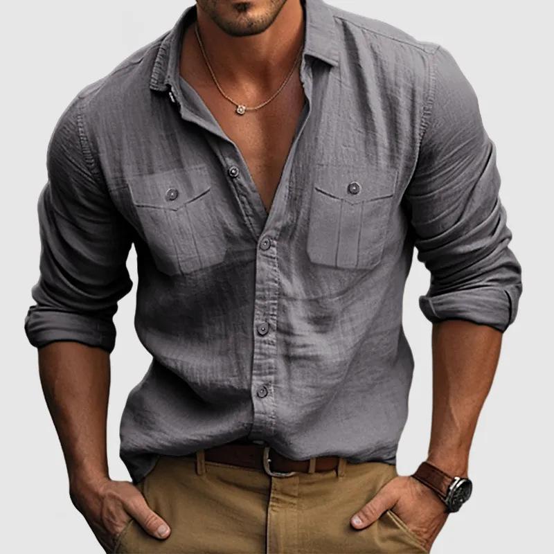 Spring Summer Beach Style Casual Shirt Solid Color Single Breasted Breathable Shirts Lightweight Stylish Button Tops