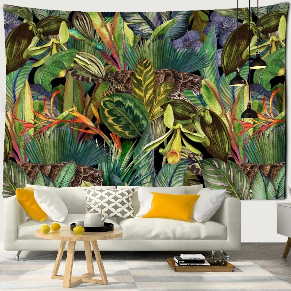 Creative Flowers Tapestry Nature Plant Floral Tapestry Wall Hanging Cloth Tapestries Home Bedroom Living Room Decor Tapestries