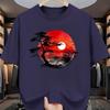 Men's Summer Pure Cotton Fashionable Casual Loose Fit Printed Round Neck Short Sleeved T-shirt Top