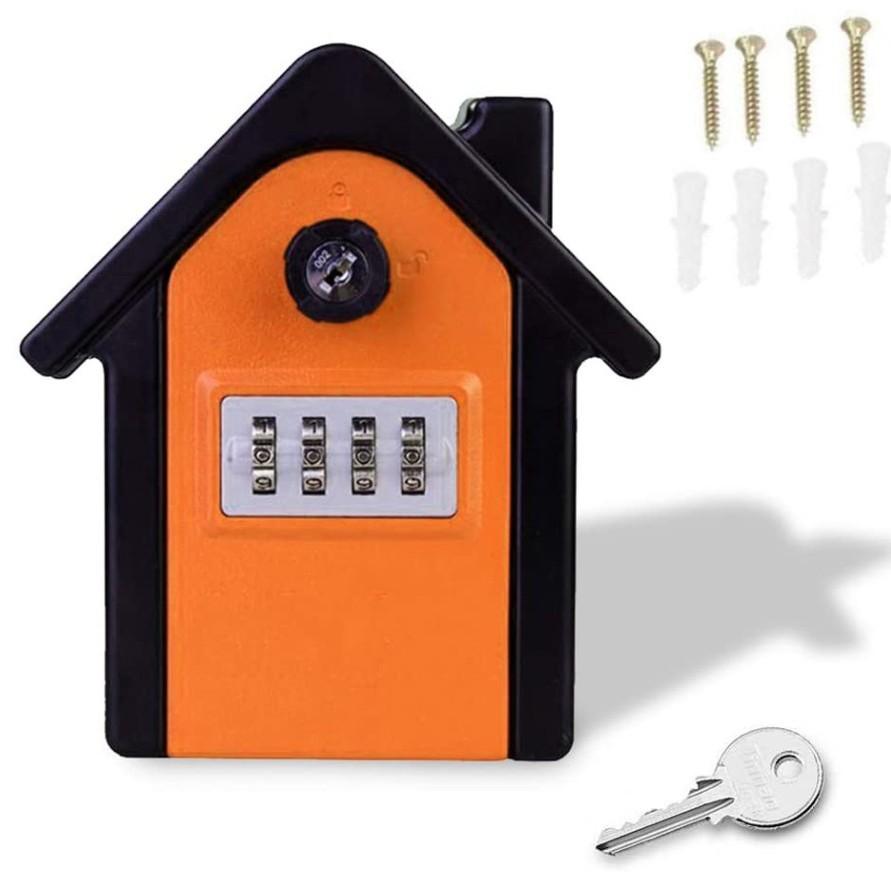 Wall Mounted Key Box with Digital Code and Emergency Key Black