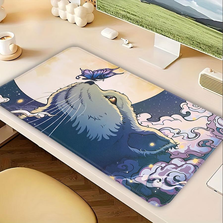 Cute Cat Mouse Pad Game Console Pad Keyboard Mouse Pad Desk Accessories Office Pad Computer Laptop Pad Overlock