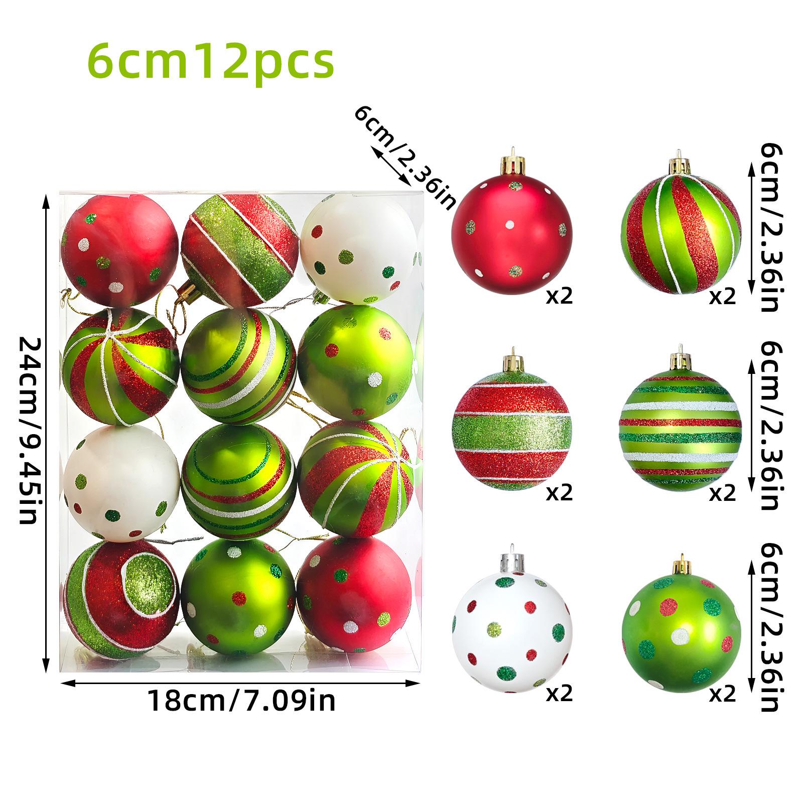 Grinch Theme Elf Green-Haired Monster Christmas Ornaments Gift Box Set Grinch Elf Theme Christmas Ball Gift Set
