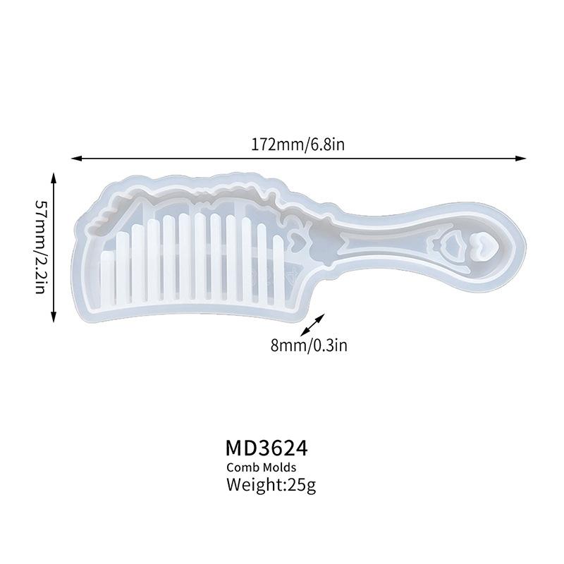 Resin Drop Glue Resin Comb Silicone Mold for Women Vintage Universal Hair Comb Silicone Mold for DIY Handmade